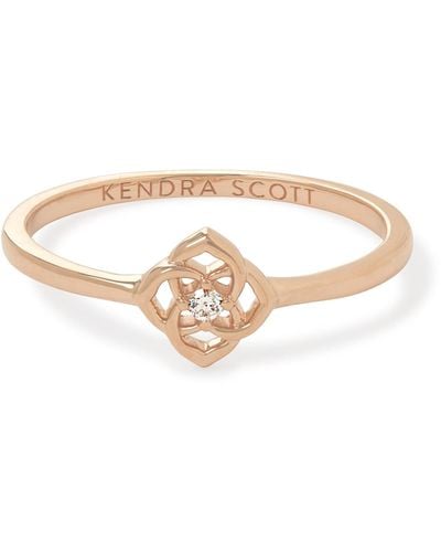 Kendra Scott Fleur 14k Rose Gold Band Ring - White