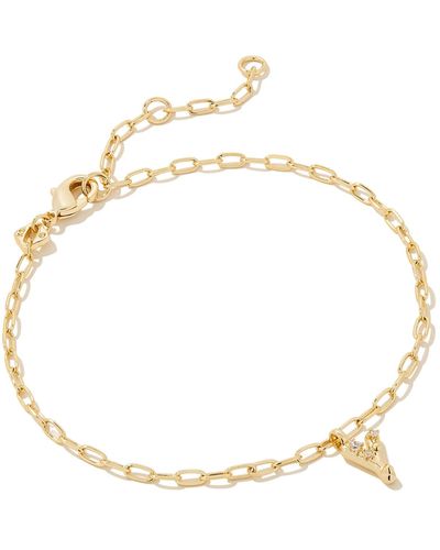 Kendra Scott Crystal Letter Y Gold Delicate Chain Bracelet - Metallic