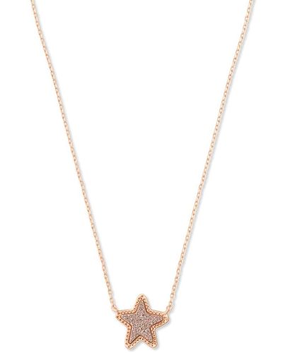 Kendra Scott Jae Star Rose Gold Pendant Necklace - White