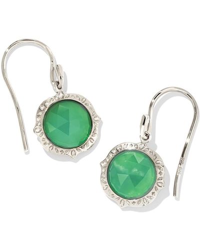 Kendra Scott Sage Sterling Silver Drop Earrings - Green