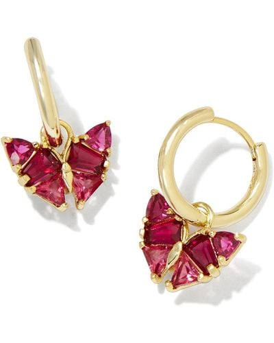 Kendra Scott Blair Gold Butterfly Huggie Earrings - White