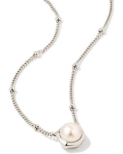 Kendra Scott Davie Sterling Silver Pendant Necklace - White