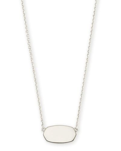 Kendra Scott Elisa Pendant Necklace In Sterling Silver | Metal - White