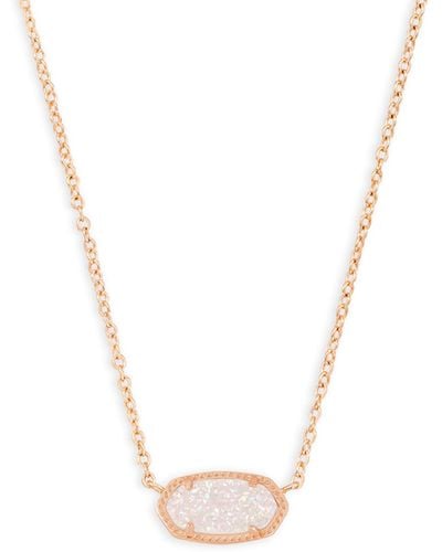 Kendra Scott Elisa Rose Gold Pendant Necklace - White