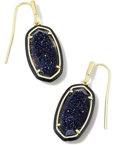 Kendra Scott Dani Gold Framed Drop Earrings - Blue