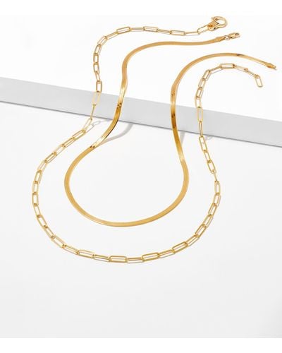 Kendra Scott Herringbone And Paperclip Necklace Layering Set - White