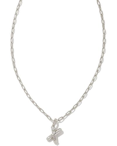 Kendra Scott Crystal Letter X Silver Short Pendant Necklace - Metallic