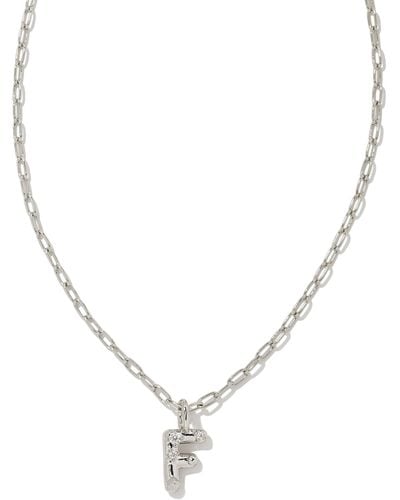 Kendra Scott Crystal Letter F Silver Short Pendant Necklace - Metallic