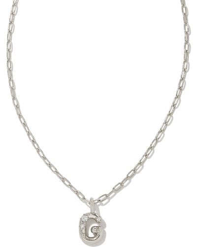 Kendra Scott Crystal Letter G Silver Short Pendant Necklace - Metallic