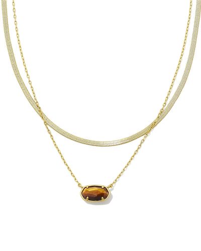 Kendra Scott Grayson Herringbone Gold Multi Strand Necklace - Metallic