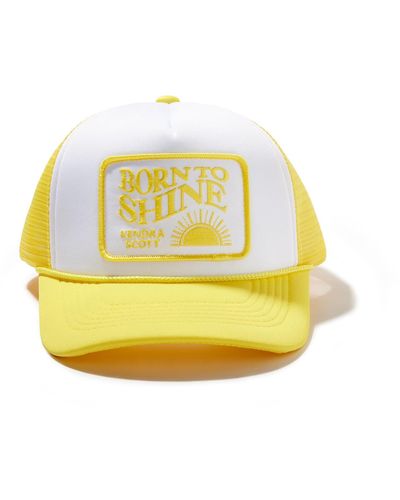 Kendra Scott Born To Shine Trucker Hat | Cotton - Yellow