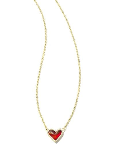 Kendra Scott Framed Ari Heart Gold Short Pendant Necklace - White
