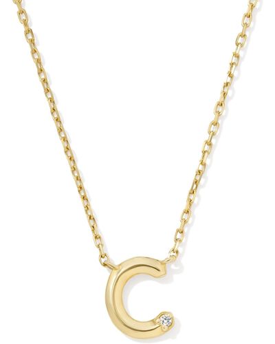 Kendra Scott Diamond Accent Letter C 14k Yellow Gold Pendant Necklace - Metallic