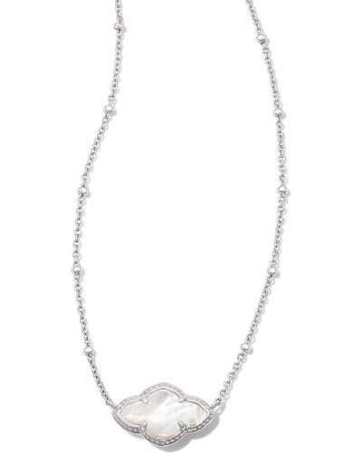 Kendra Scott Abbie Silver Pendant Necklace - White