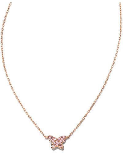 Kendra Scott Butterfly 14k Rose Gold Pendant Necklace - Metallic