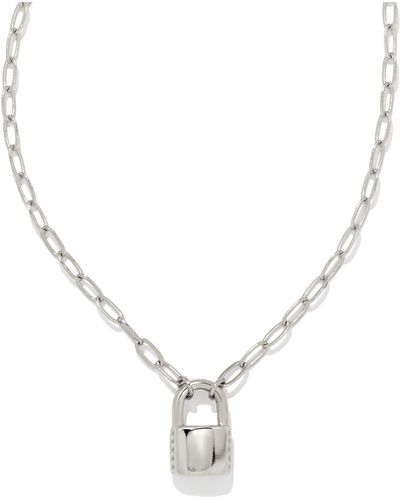 Kendra Scott Jess Small Lock Chain Necklace - Metallic