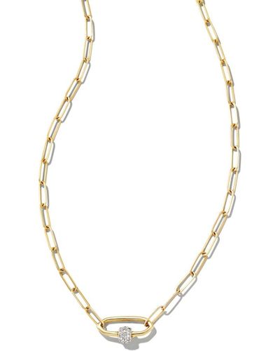 Kendra Scott Stella 14k Yellow Gold Paperclip Pendant Necklace - Metallic