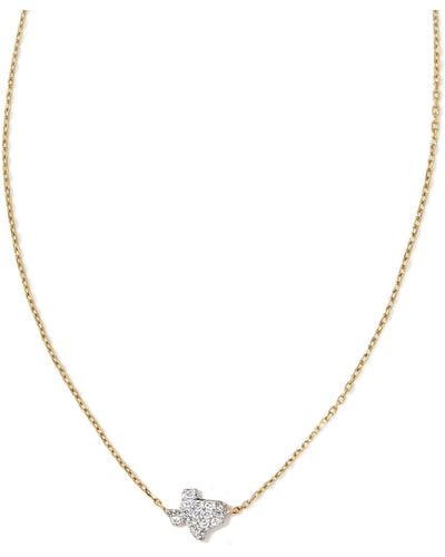 Kendra Scott Tiny Texas 14k Yellow Gold Pendant Necklace - White