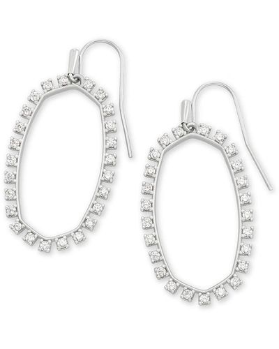 Kendra Scott Elle Open Frame Crystal Drop Earrings - White