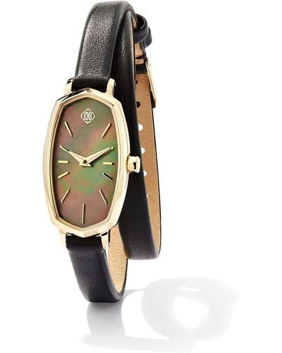 Kendra Scott Elle Gold Tone Stainless Steel Leather Wrap Watch - Metallic