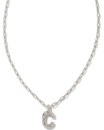 Kendra Scott Crystal Letter C Silver Short Pendant Necklace - Metallic