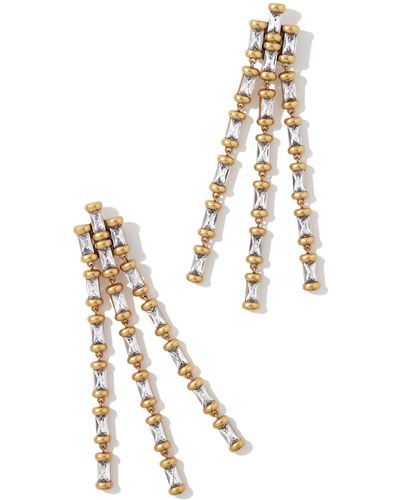 Kendra Scott Ember Vintage Gold Crystal Statement Earrings - White