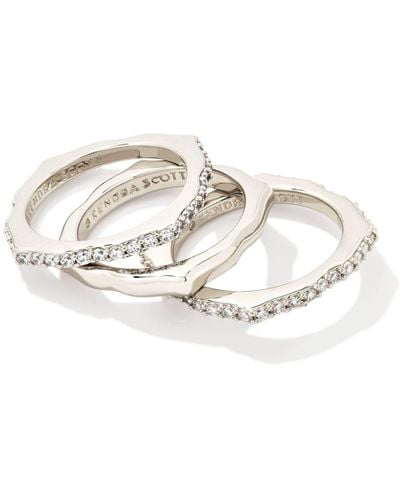 Kendra Scott Mallory Silver Ring Set - White