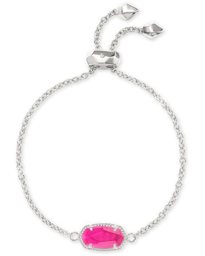 Kendra Scott Elaina Silver Adjustable Chain Bracelet - White