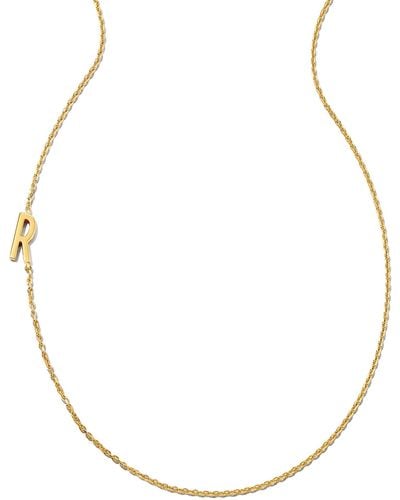 Letter V Inline Initial Necklace in 18k Gold Vermeil