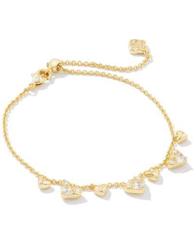 Kendra Scott Haven Gold Heart Crystal Chain Bracelet - Metallic