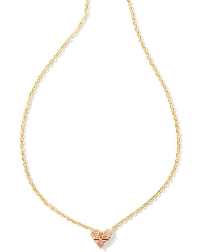 Kendra Scott Katy Gold Heart Short Pendant Necklace - Metallic