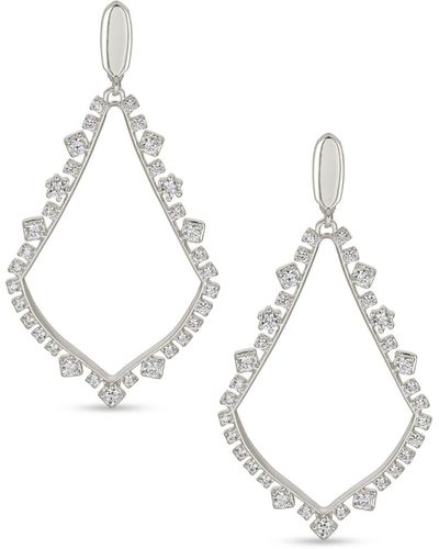 Kendra Scott Sophee Crystal Clip-on Drop Earrings - White