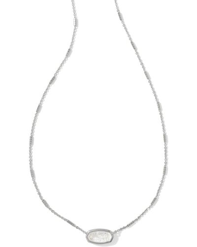 Kendra Scott Framed Silver Elisa Pendant Necklace - White