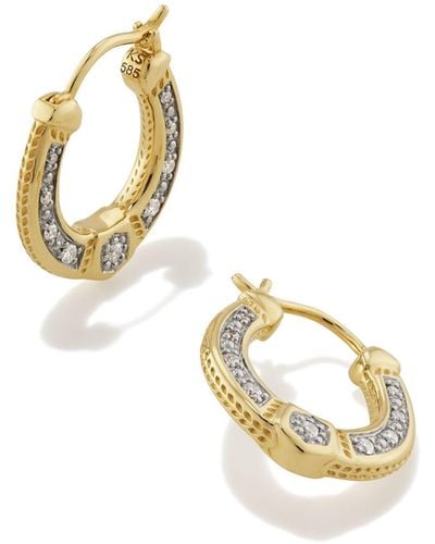 Kendra Scott Noble 14k Yellow Gold Huggie Earrings - Metallic