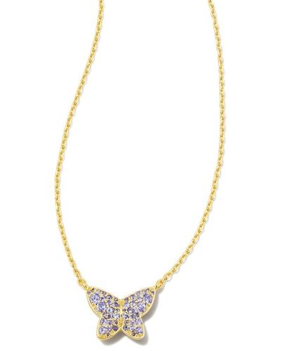 Kendra Scott Lillia Crystal Butterfly Gold Pendant Necklace - Metallic