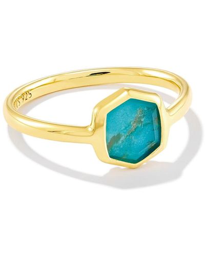Kendra Scott Davis 18k Gold Vermeil Small Stone Band Ring - Blue