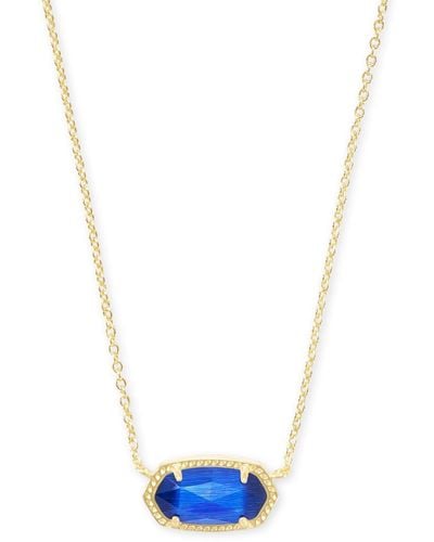 Kendra Scott Elisa Gold Pendant Necklace - Blue