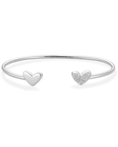 Kendra Scott Ari Heart Sterling Silver Cuff Bracelet - White