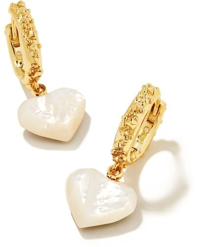 Kendra Scott Penny Gold Heart Huggie Earrings - Metallic