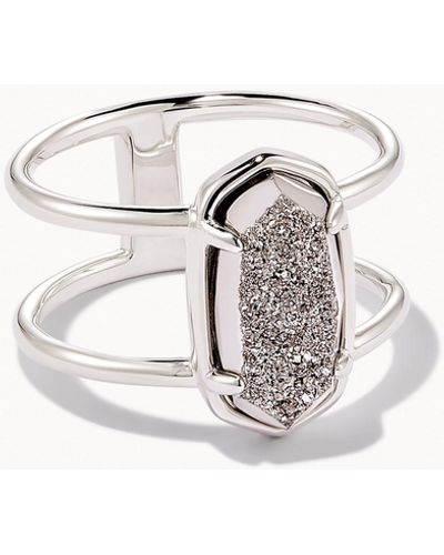 Kendra Scott Elyse Sterling Silver Double Band Ring - White