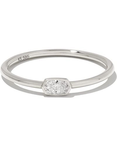 Kendra Scott Marisa 14k White Gold Oval Solitaire Band Ring