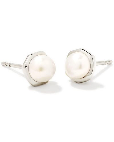 Kendra Scott Davie Sterling Silver Stud Earrings - White