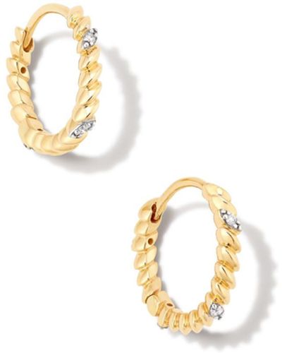 Kendra Scott Tyler 14k Yellow Gold Huggie Earrings - Metallic
