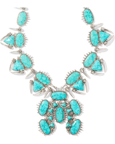 Kendra Scott Odessa Vintage Silver Statement Necklace - Blue