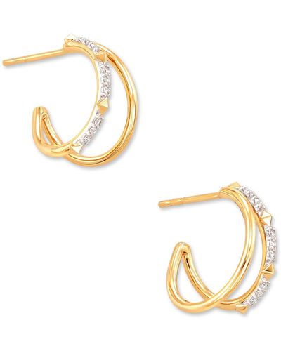 Kendra Scott Astrid 14k Yellow Gold Split Hoop Earrings - Metallic