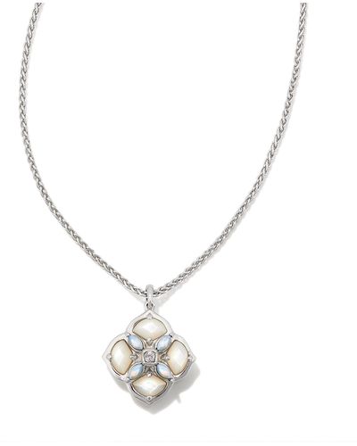 Kendra Scott Dira Stone Silver Short Pendant Necklace - Metallic