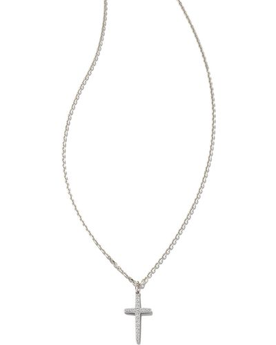 Kendra Scott Medium Cross 14k White Gold Pendant Necklace