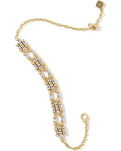 Kendra Scott Ember Vintage Gold Delicate Chain Bracelet - White