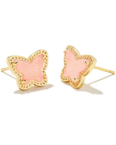 Kendra Scott Lillia Gold Stud Earrings - Pink