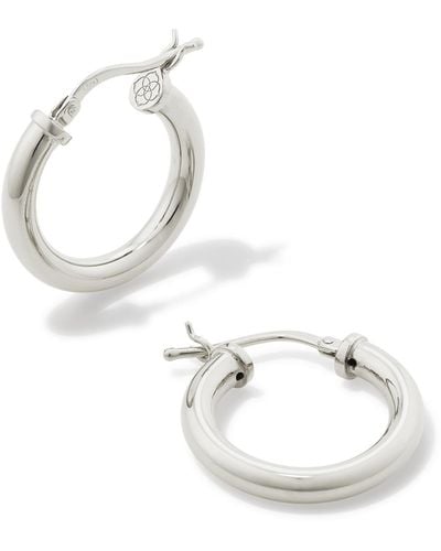 Kendra Scott Tube Small 20mm Hoop Earrings - White
